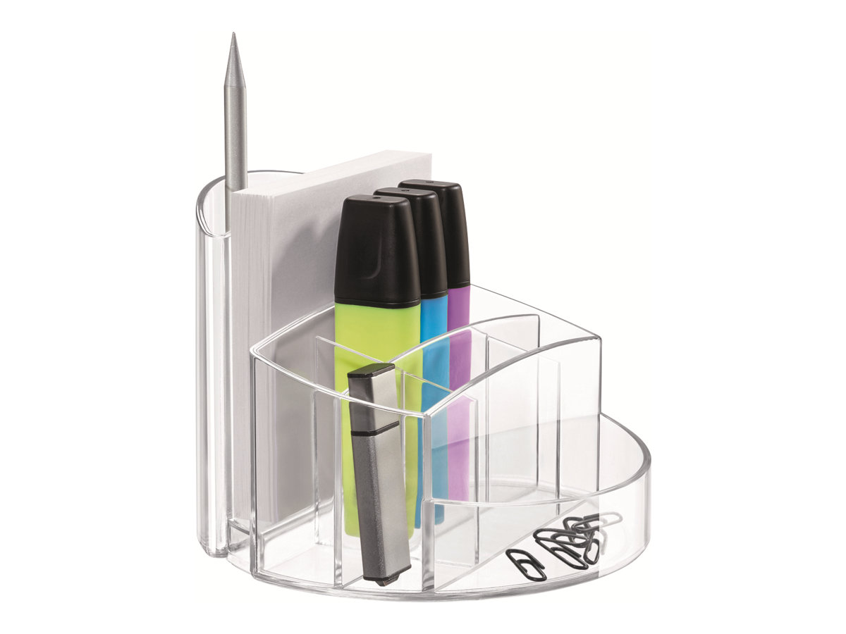 HAN Stiftehalter RONDO transparent Polystyrol 9 Fächer 14,0 x 14,0 x 10,9 cm