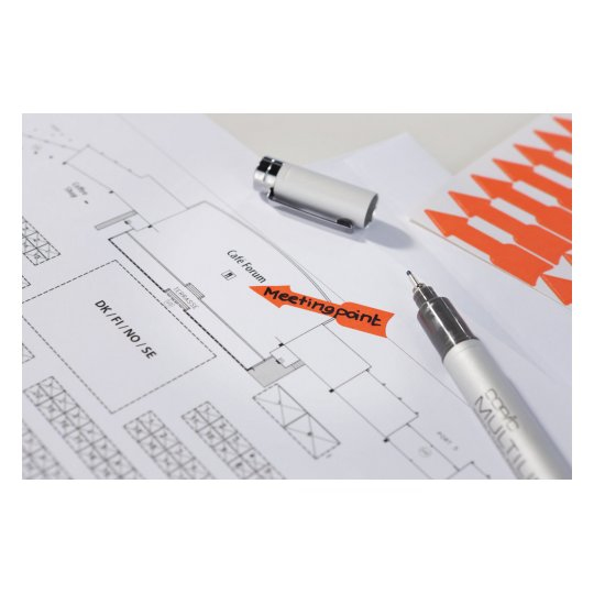 AVERY Zweckform Hinweisetiketten 3008 Pfeile, leuchtorange 9,0 x 39,0 mm, 63 Etiketten
