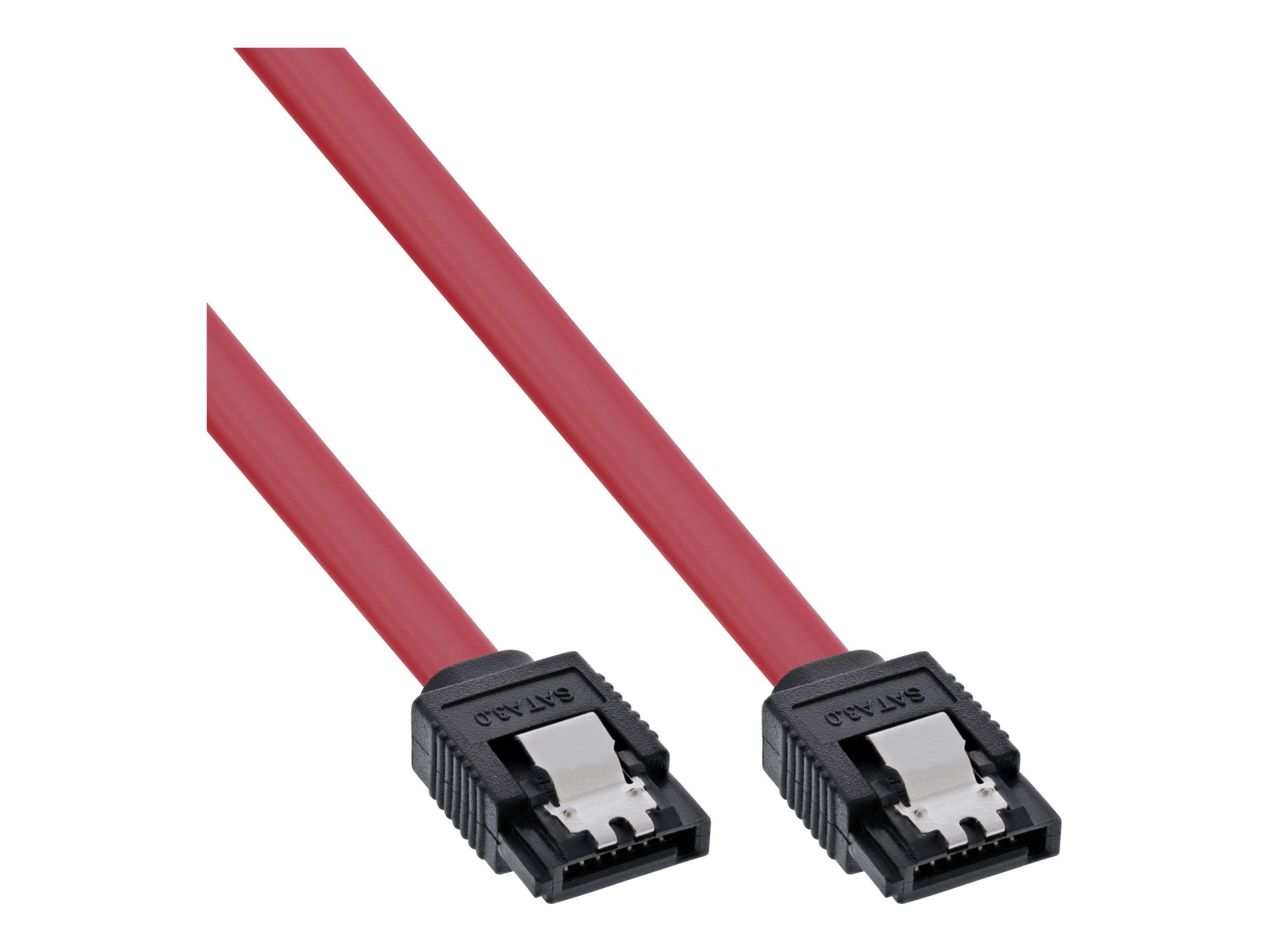 INLINE SATA Kabel 6Gb/s mit Sicherheitslasche 0,5m rot