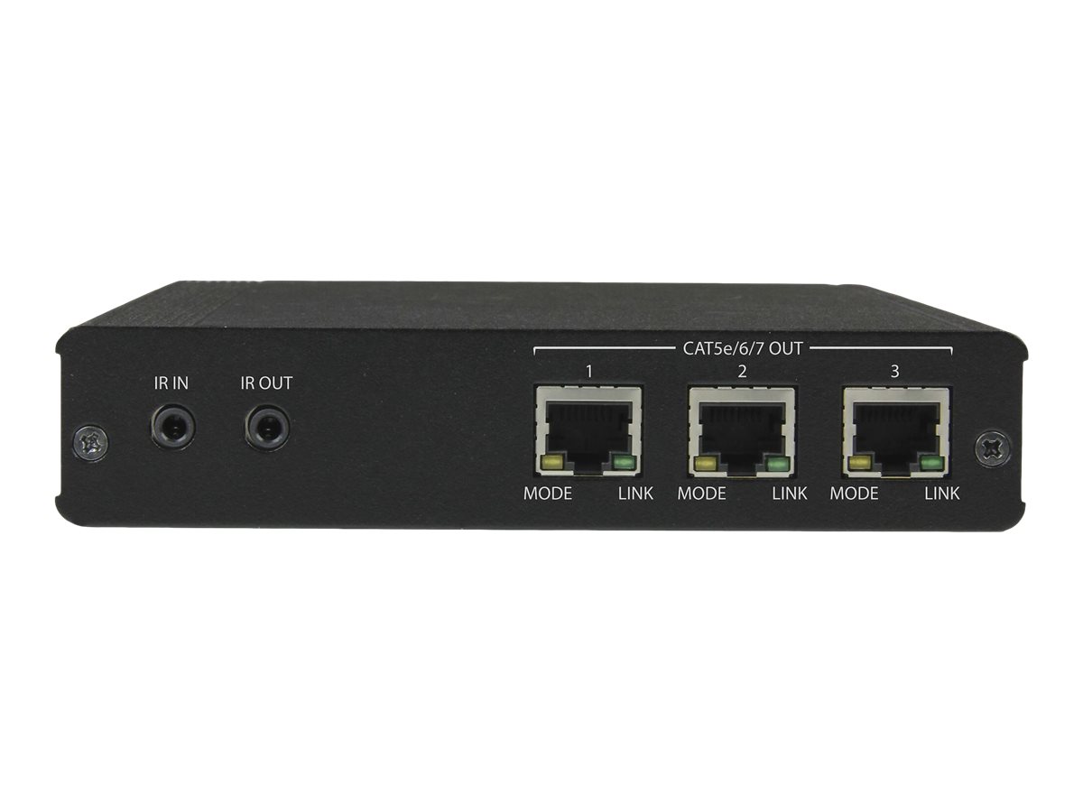 STARTECHCOM 3 Port HDBaseT Extender Kit mit 3 Empfaengern 1x3 HDMI ueber CAT5 Splitter Bis zu 4K
