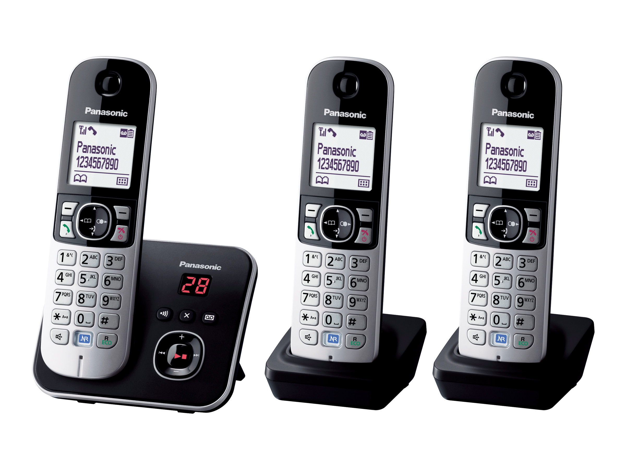 Panasonic KX-TG6823GB Schnurloses Telefon-Set mit Anrufbeantworter schwarz-silber Panasonic KX-TG6823GB Schnurloses Telefon-Set mit Anrufbeantworter schwarz-silber