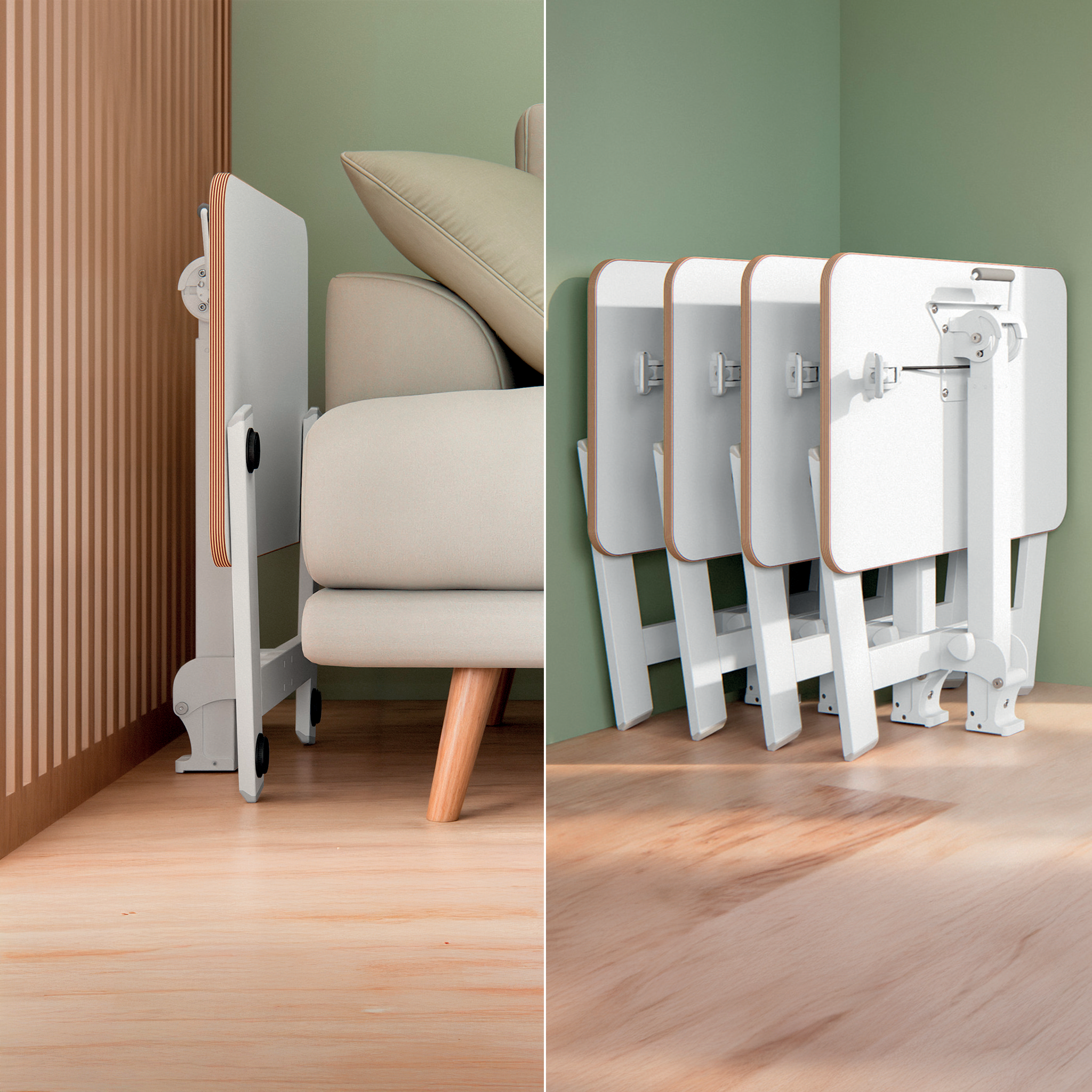 LEITZ Ergo Compact hOehenverstellbarer Schreibtisch weiss rechteckig, AFussGestell weiss 65,0 x 46,0 cm