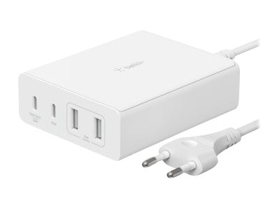 108W 4-Port GaN, 2x USB-C, 2x USB-A, 2m Netzkabel, weiss