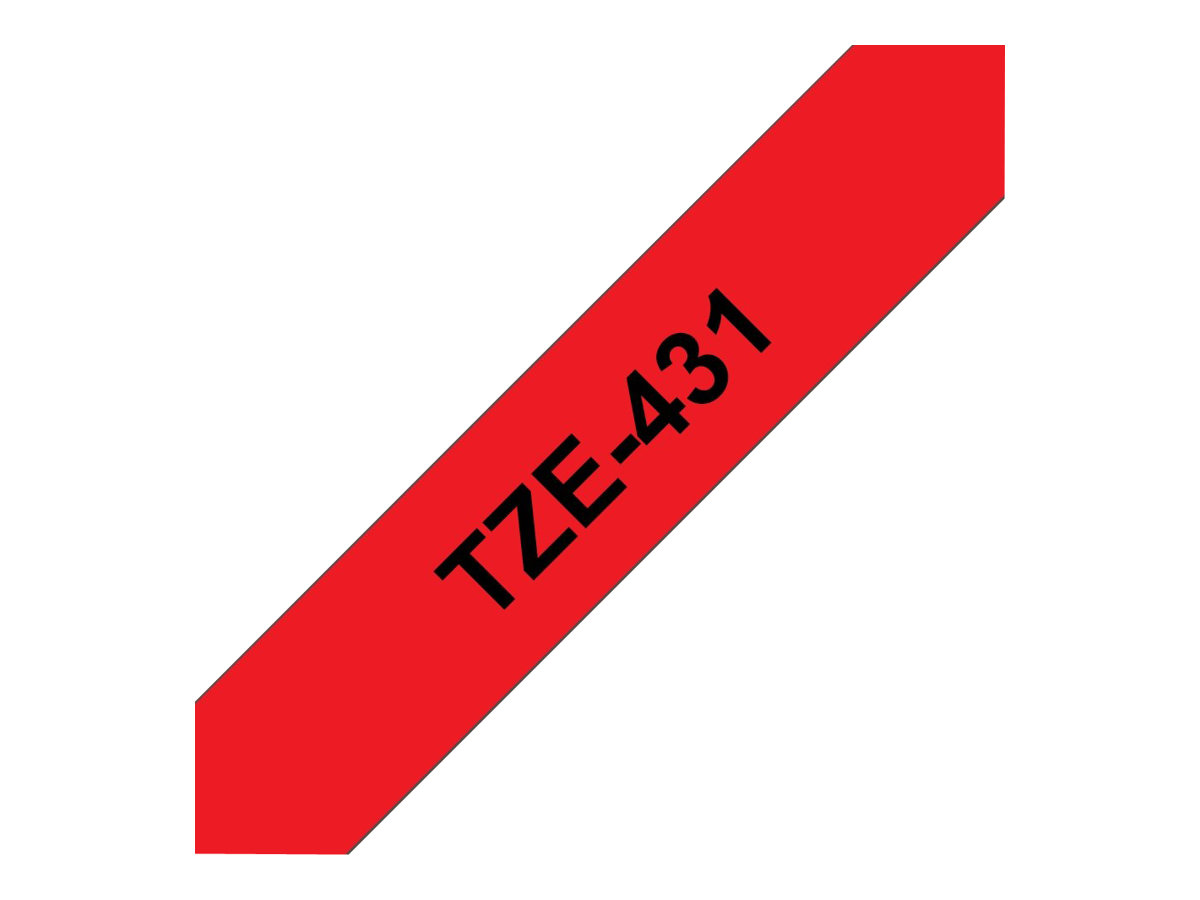 Brother TZe-431 - Schwarz auf rot - Rolle (1,2 cm x 8 m)