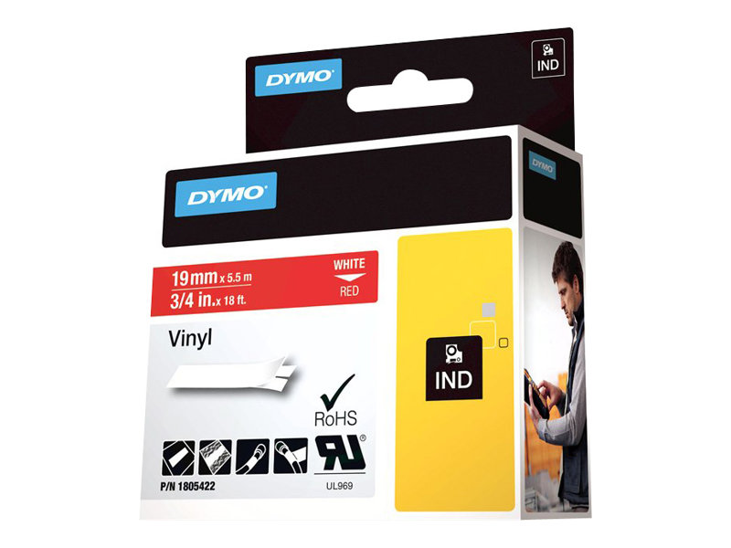 1805422 DYMO ID1 19mm WEISS-ROT