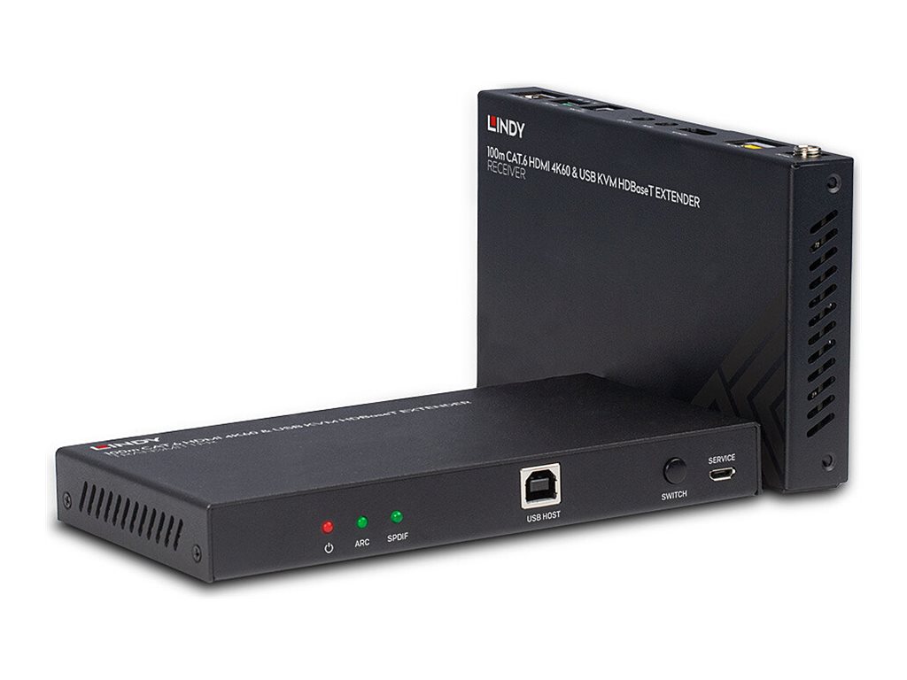 LINDY 100m Cat.6 HDMI 4K60 HDBaseT KVM Extender LINDY 100m Cat.6 HDMI 4K60 HDBaseT KVM Extender