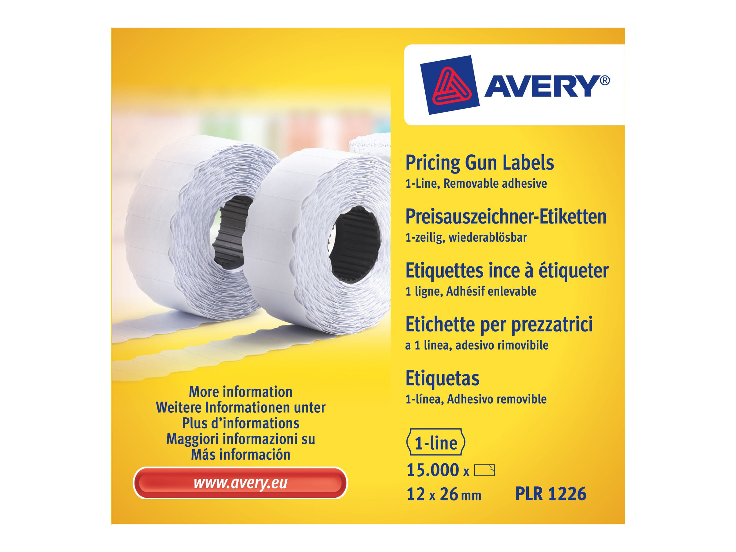 AVERY Zweckform Preisetiketten weiss abloesbar 26,0 x 12,0 mm, 10 Rollen AVERY Zweckform Preisetiketten weiss abloesbar 26,0 x 12,0 mm, 10 Rollen
