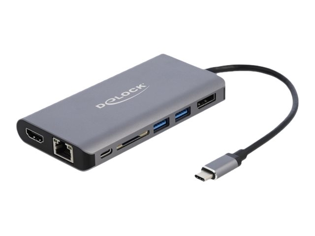 DELOCK USB TypeC Dockingstation 4K HDMI DP USB 30 SD LAN PD 30