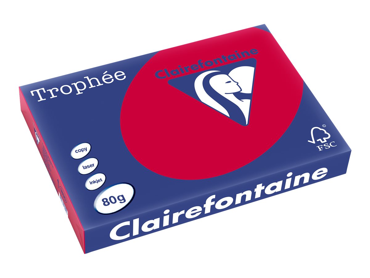 Clairefontaine Kopierpapier Trophée kirschrot DIN A3 80 g/qm 500 Blatt