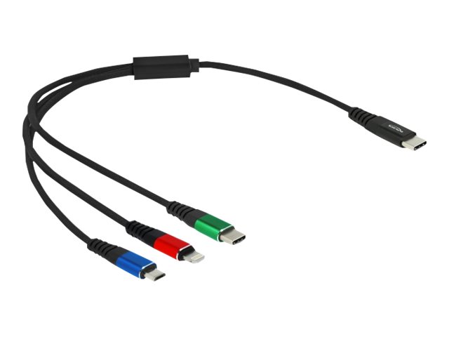 Delock USB Ladekabel 3 in 1 USB Type-C zu Lightning / Micro USB / USB Type-C Delock USB Ladekabel 3 in 1 USB Type-C zu Lightning / Micro USB / USB Type-C