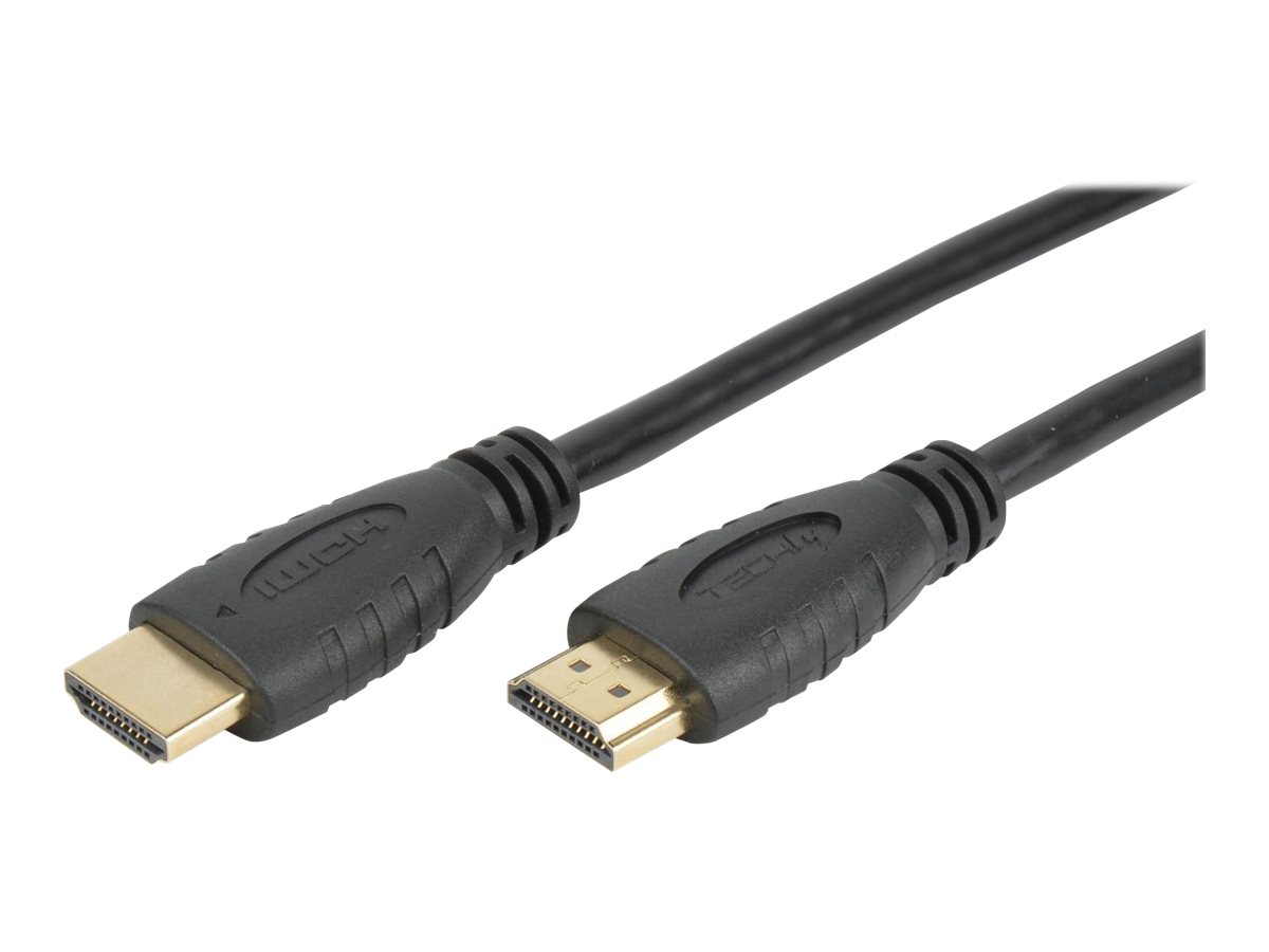 TECHLY HDMI 4K 60Hz High Speed Anschlusskabel 3m schwarz mit Ethernet mit 2x19polige vergoldete HDMI Stecker