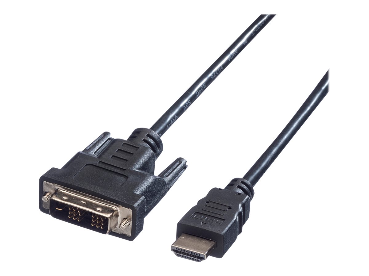 VALUE Kabel DVI 18+1 ST - HDMI ST schwarz 2m VALUE Kabel DVI 18+1 ST - HDMI ST schwarz 2m