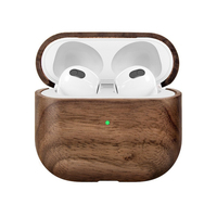 AirCase Schutzhülle für Apple AirPods 1. Gen, AirPods 2. Gen, AirPods 3. Gen walnuss