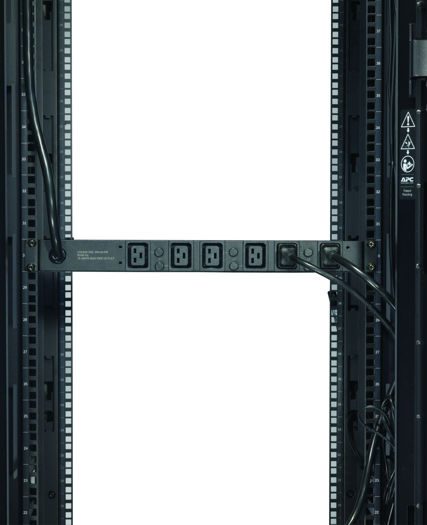 APC Rack PDU Basic 1U 32A 22kW 400V (6)C19 Cord Length (2.5 meter) IEC309