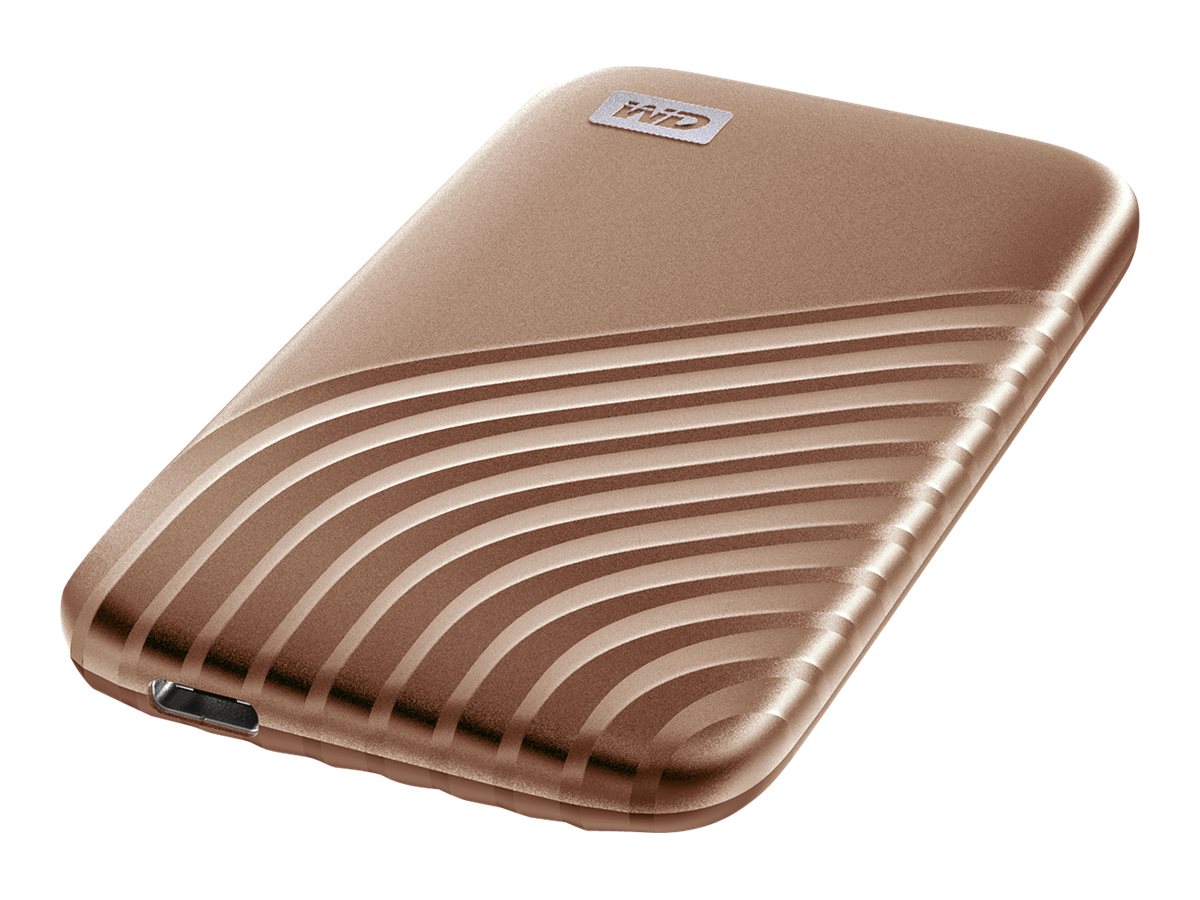 WD My Passport SSD 1TB Gold Cross Compatible USB 3.2 Gen-2 and USB-C 1050MB/s Read 1000MB/s Write PC & Mac Compatiable