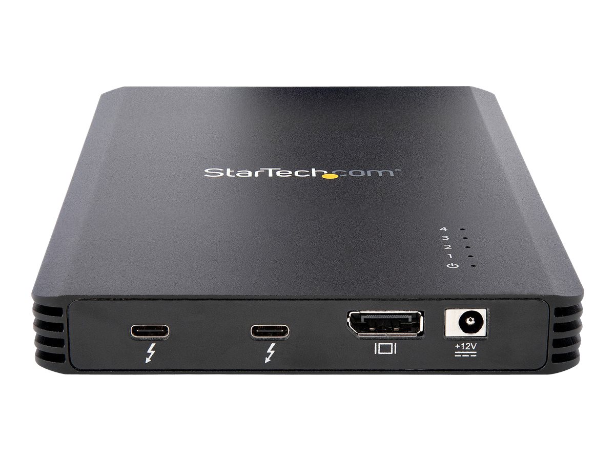 StarTech.com 4 Bay Thunderbolt 3 NVMe Enclosure, For M.2 NVMe Solid State Drives, 1x DisplayPort Video & 2x TB3 Downstream Ports, Up to 40Gbps, 72W Power Supply - 4 Bay M.2 SSD External Hard Drive Enclosure (M2E4BTB3) - Speichergehäuse - M.2 NVMe Card / P