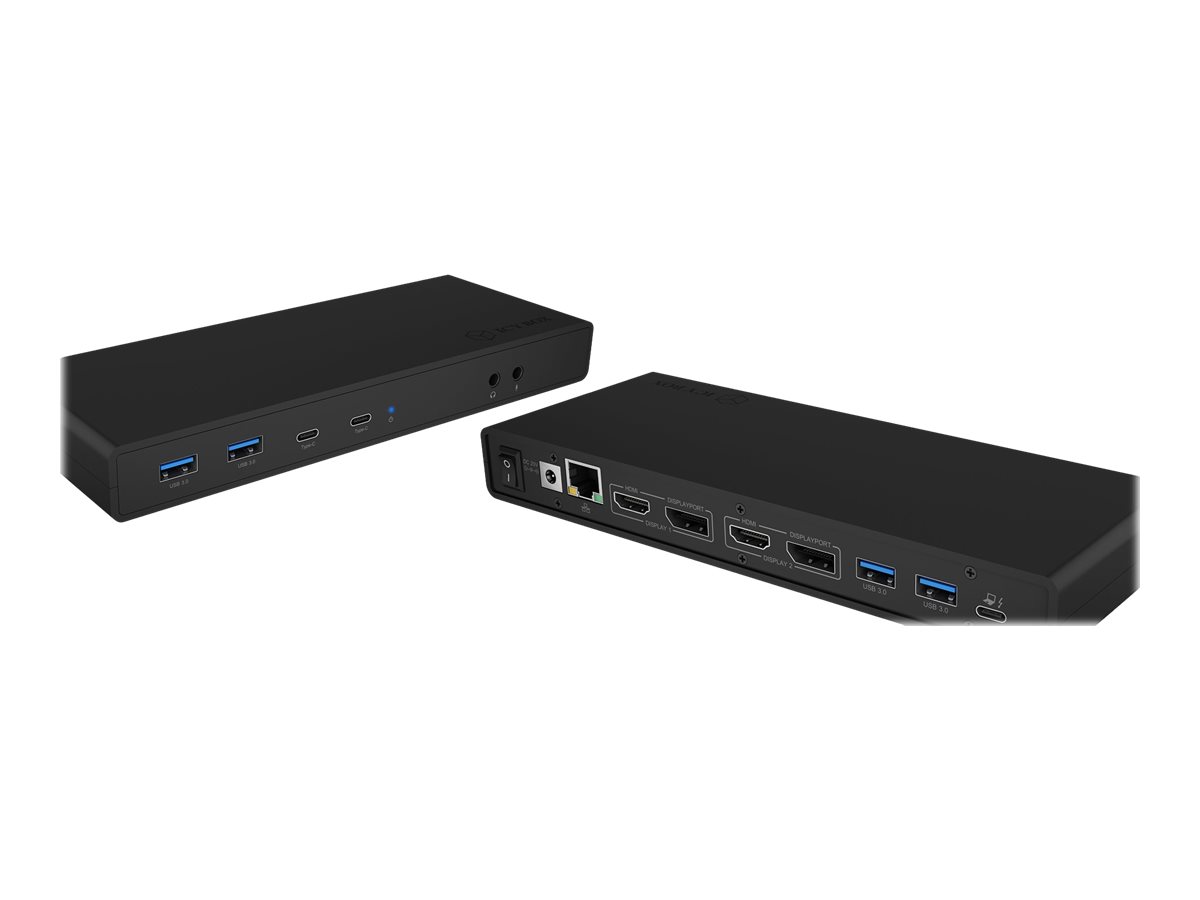 ICY BOX IB-DK2245AC USB Type-C DockingStation mit zwei Videoschnittstellen Anschluss an einem USB Type-C Host Computer mit PD 65W