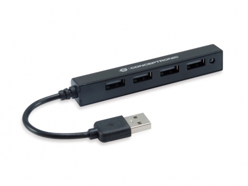 CONCEPTRONIC 4Port Hub USBA204xA20 schlank oNetz sw