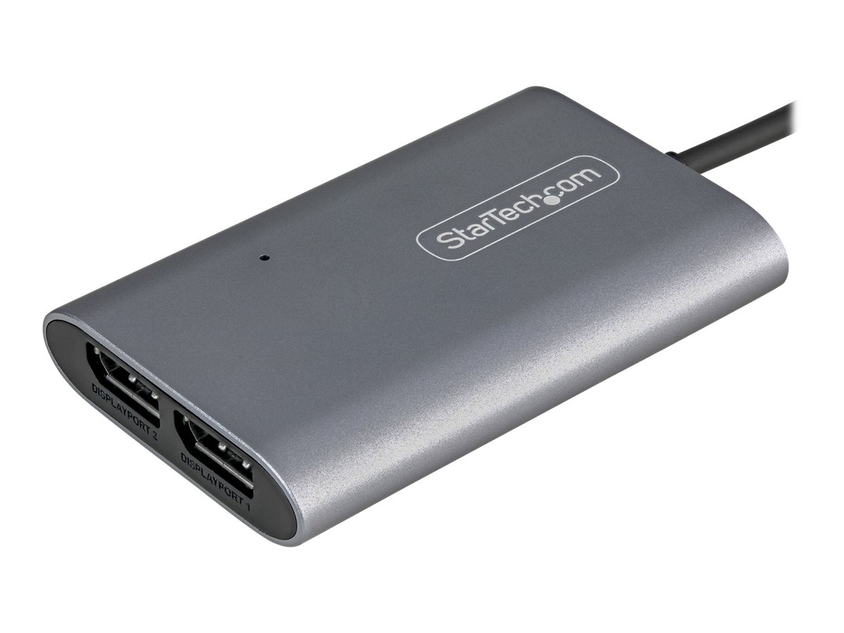 STARTECH.COM Thunderbolt 3 to Dual DisplayPort Adapter DP 1.4 - Dual 4K 60Hz or Single 8K/5K TB3 to DP Video Adapter Mac/Windows