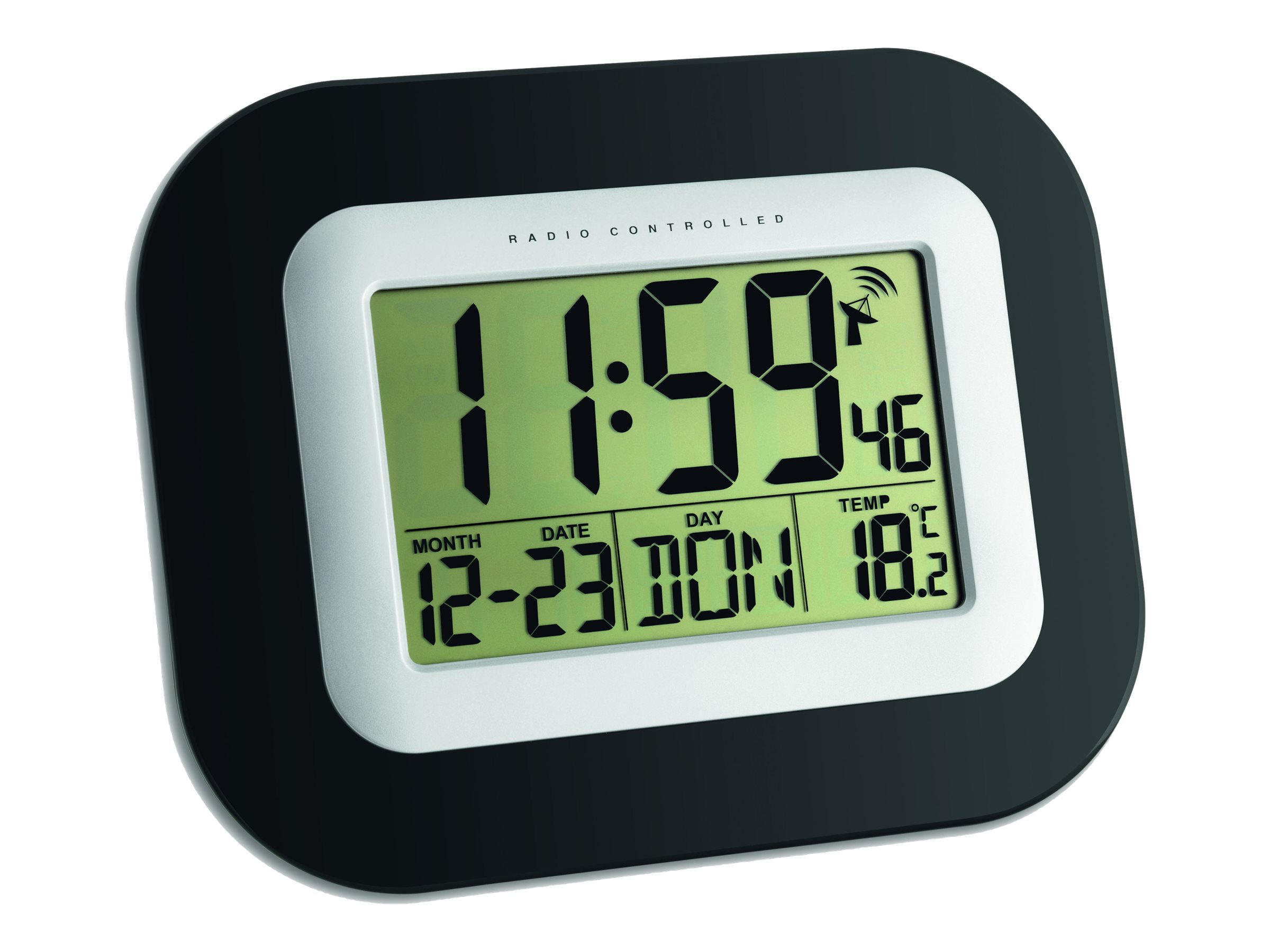 TFA® digitale Funkwanduhr 60.4503 schwarz Kunststoff TFA® digitale Funkwanduhr 60.4503 schwarz Kunststoff