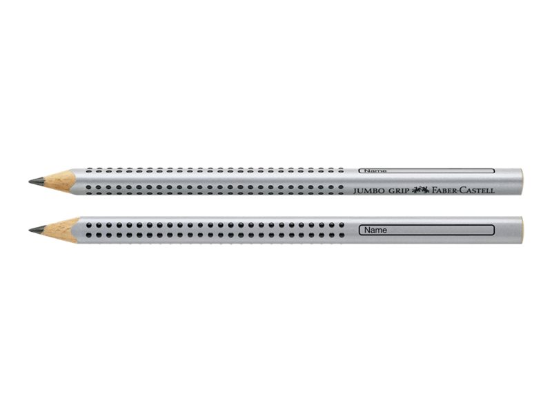 FABER-CASTELL Jumbo GRIP 2001 Bleistifte B silber, 12 St.