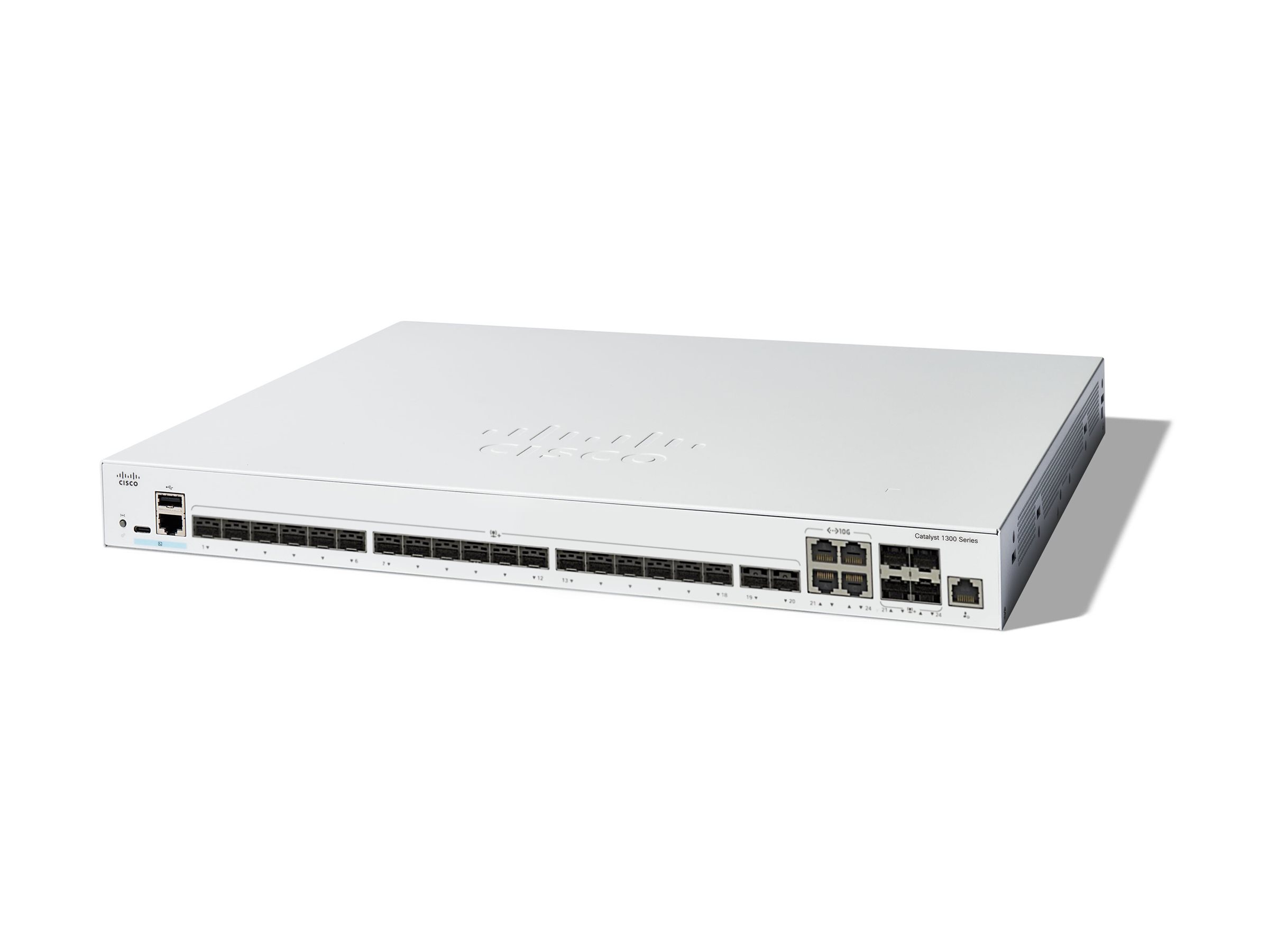 CISCO Catalyst 1300 24-Port Switch 20 x 10GE SFP+ 4 x 10GE Shared Uplinks CISCO Catalyst 1300 24-Port Switch 20 x 10GE SFP+ 4 x 10GE Shared Uplinks