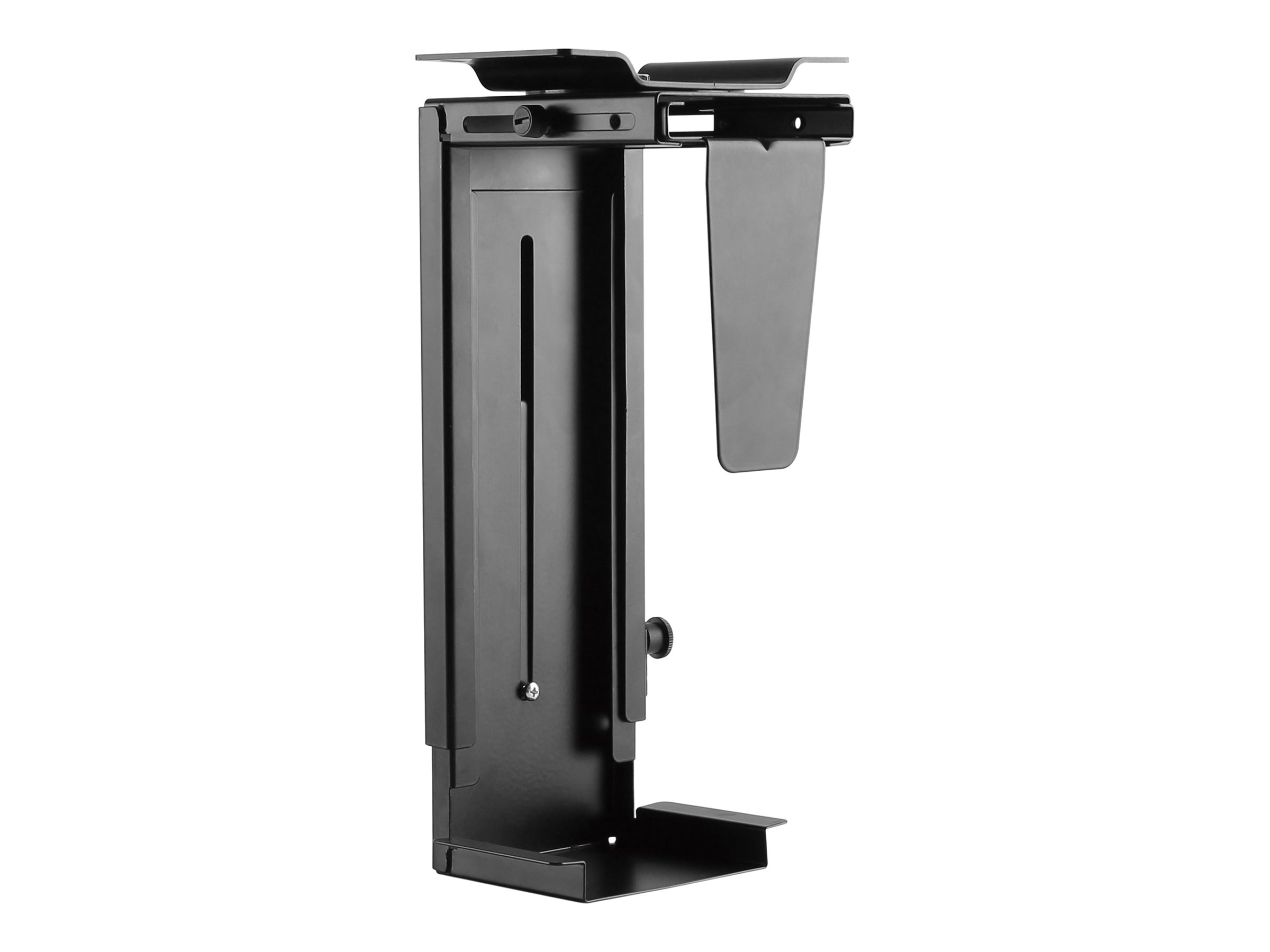 TECHLY PC/CPU Halterung schwarz 360 Grad drehbar Hoehe einstellbar 300-533mm Breite einstellbar 88-203mm