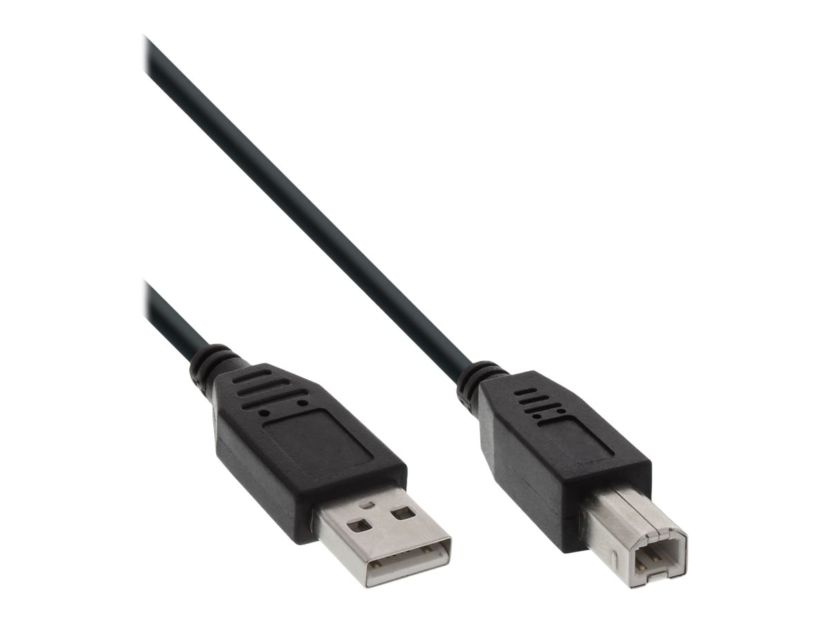 INLINE USB 2.0 Kabel A an B schwarz 0,3m