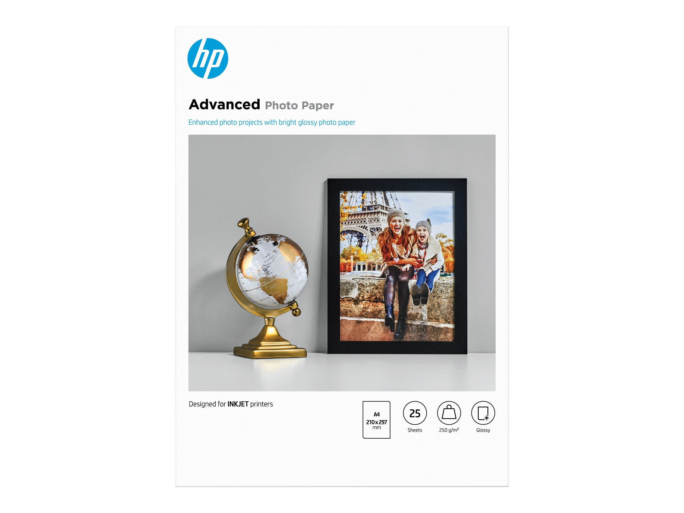 HP Fotopapier Q5456A DIN A4 glÃ¤nzend 250 g/qm 25 Blatt