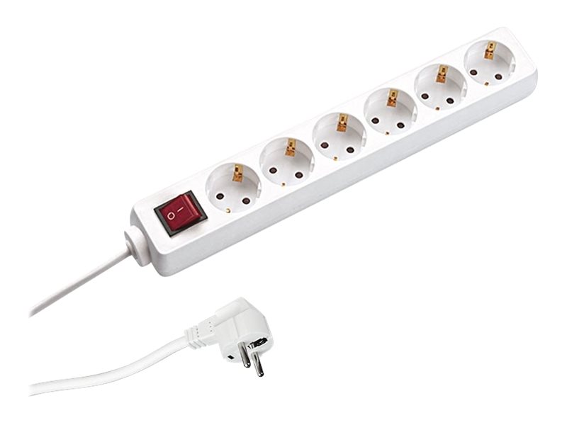 Bachmann Tischsteckdose 381.244S SELLY 6fach weiss 1,5m
