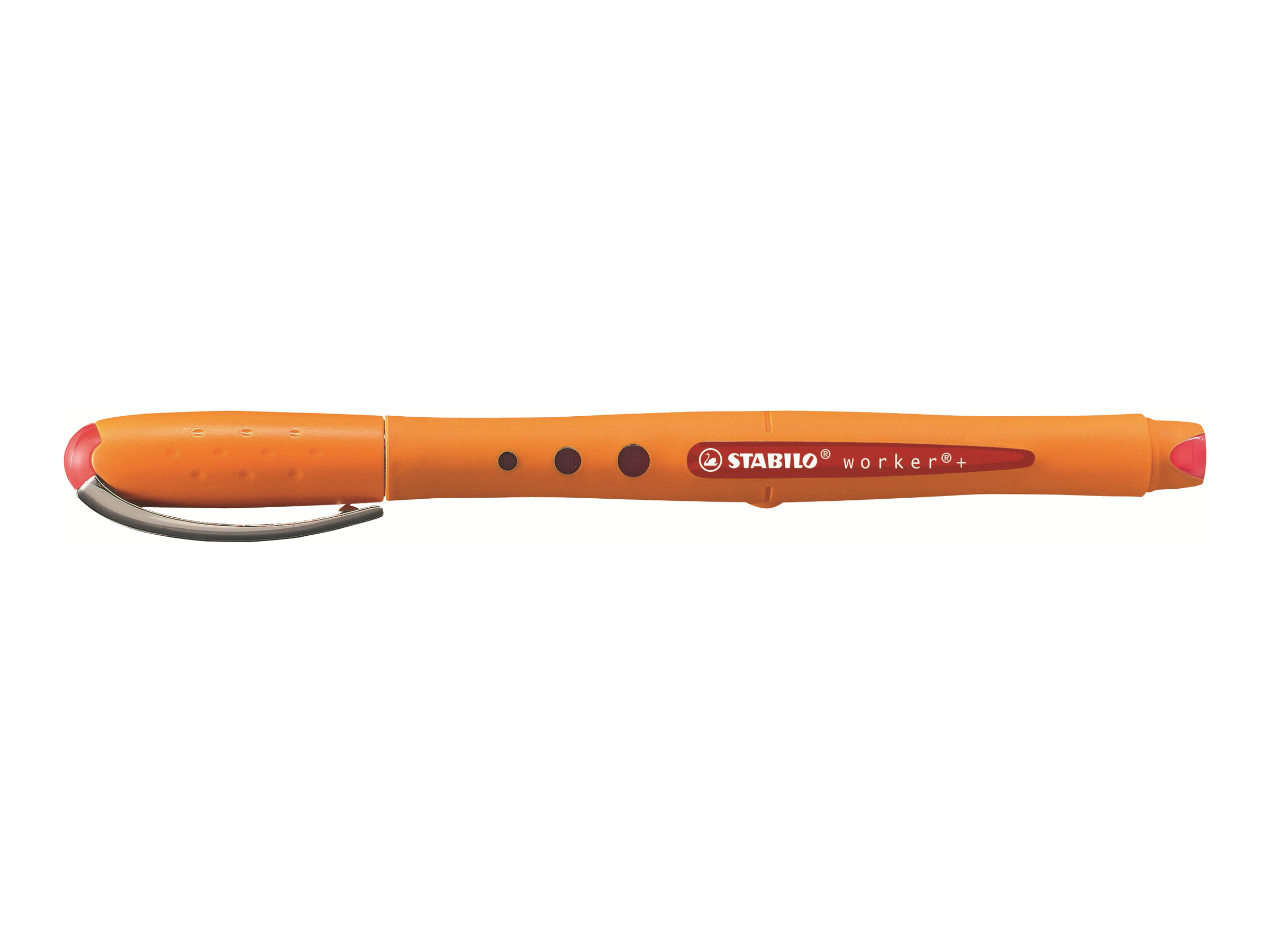 STABILO worker®+ Tintenroller orange 0,5 mm, Schreibfarbe: farbsortiert, 4 St.