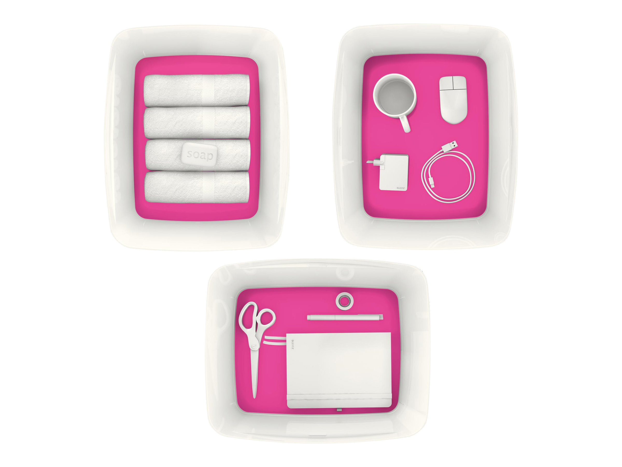 LEITZ MyBox Aufbewahrungsbox 18,0 l perlweiss/pink 38,5 x 31,8 x 19,8 cm LEITZ MyBox Aufbewahrungsbox 18,0 l perlweiss/pink 38,5 x 31,8 x 19,8 cm