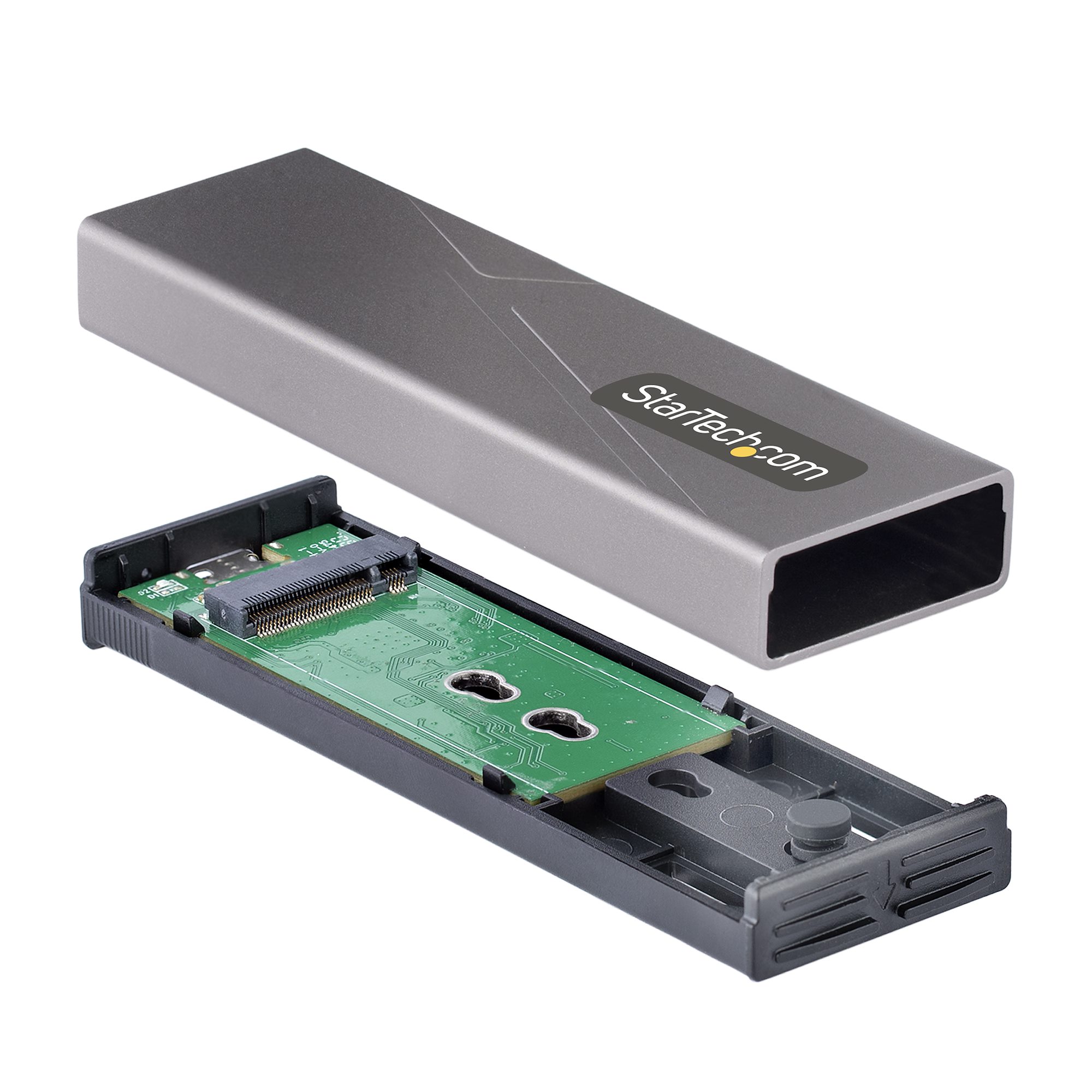 STARTECHCOM USBC 10Gbps to M2 NVMe or M2 SATA SSD Enclosure Toolfree M2 PCIeSATA SSD Aluminum Enclosure USBC USBA