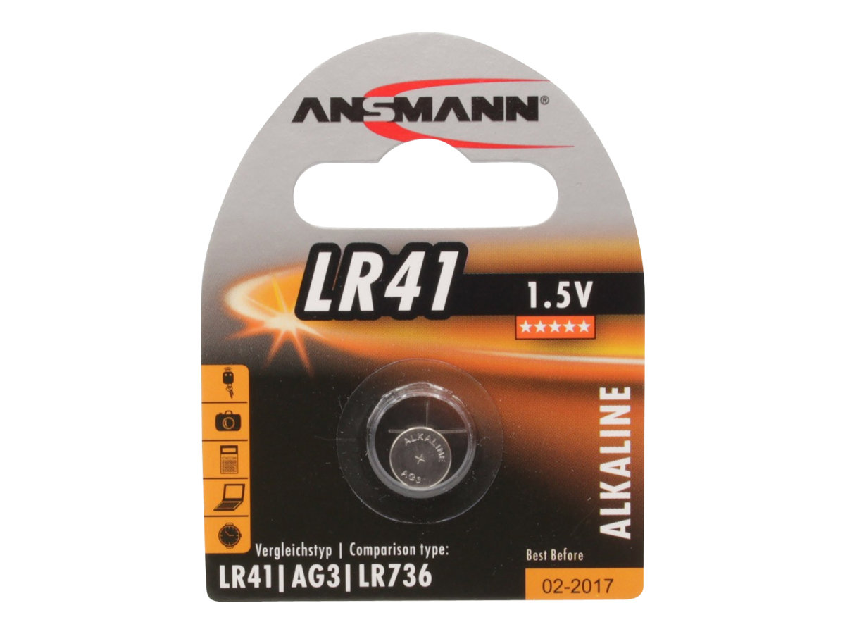 ANSMANN Knopfzelle LR41 AlkaliMangan 1,5 V, 1 St