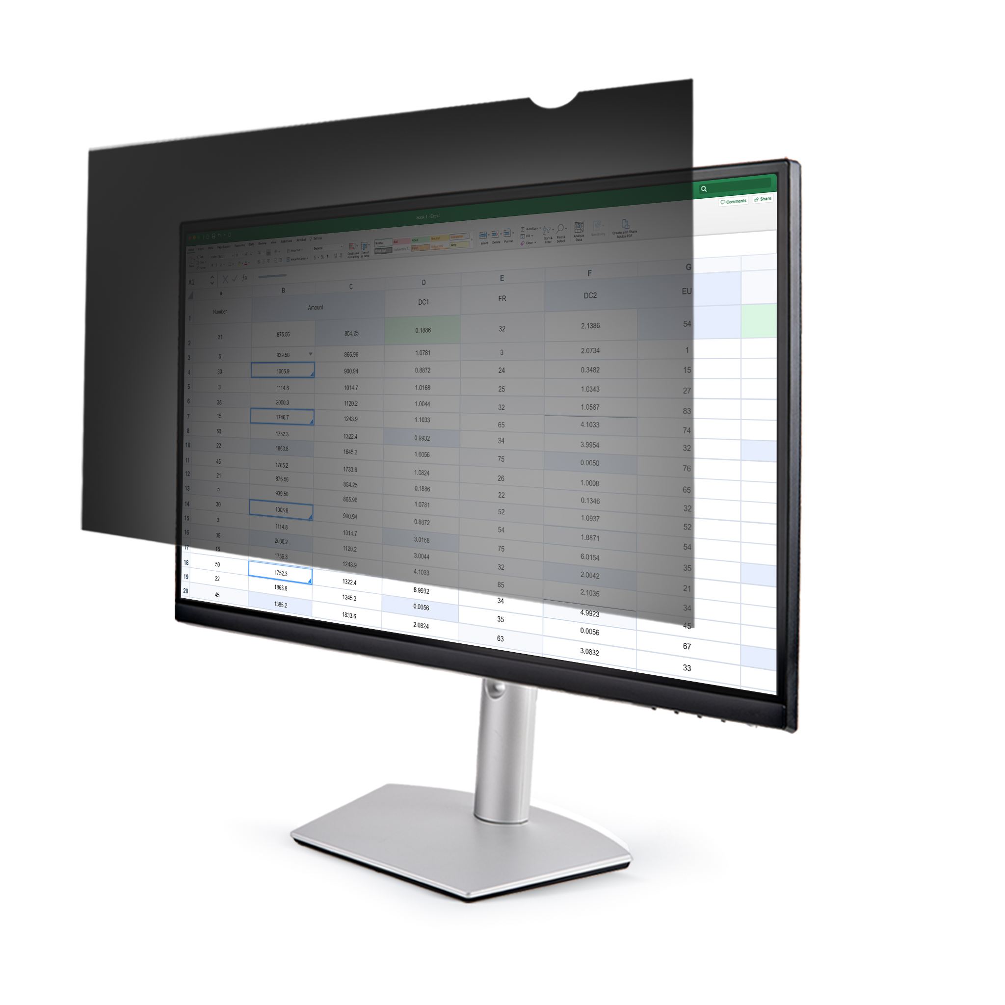 STARTECHCOM 24inch Monitor Privacy Screen Universal Matte or Glossy 1610 Aspect Ratio 30 Degree Privacy Viewing Angle