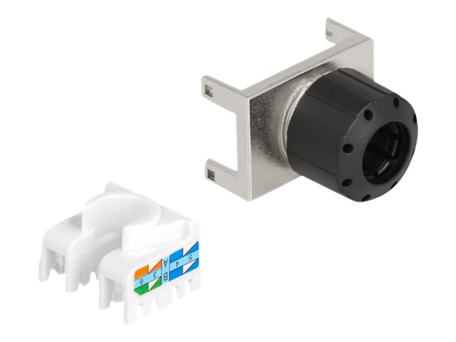 Delock Keystone Modul RJ45 Buchse zu LSA Cat.6A 180? werkzeugfrei Metall