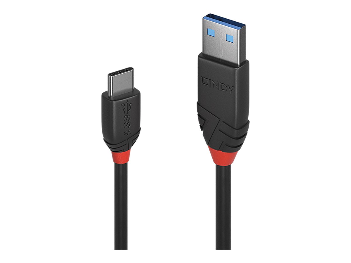 LINDY 1m USB 3.1 Typ A an C Kabel 3A Black Line LINDY 1m USB 3.1 Typ A an C Kabel 3A Black Line