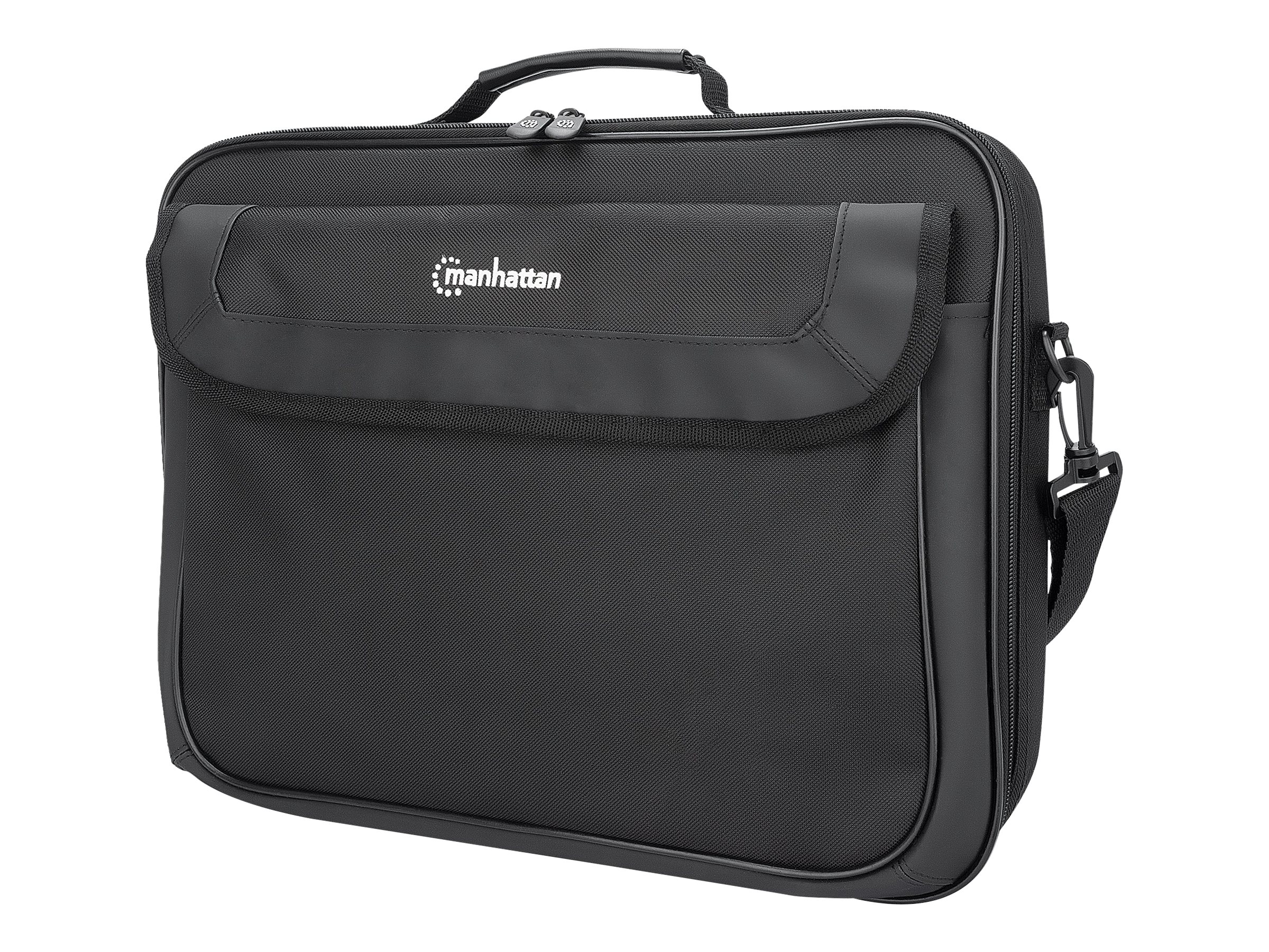 MANHATTAN Cambridge Clamshell Notebooktasche 39,6cm 15,6Zoll Staufächer an Front und Rückseite und Innen Schultergurt Tragegriff