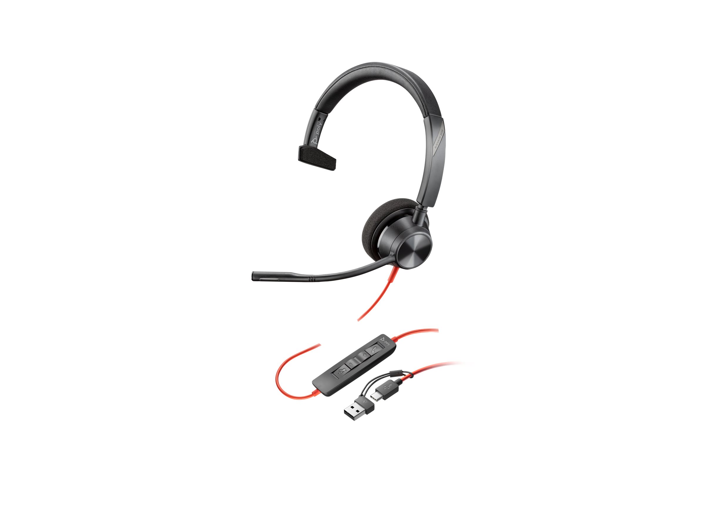 HP Poly Blackwire 3310 Monaural USBC Headset USBCA Adapter