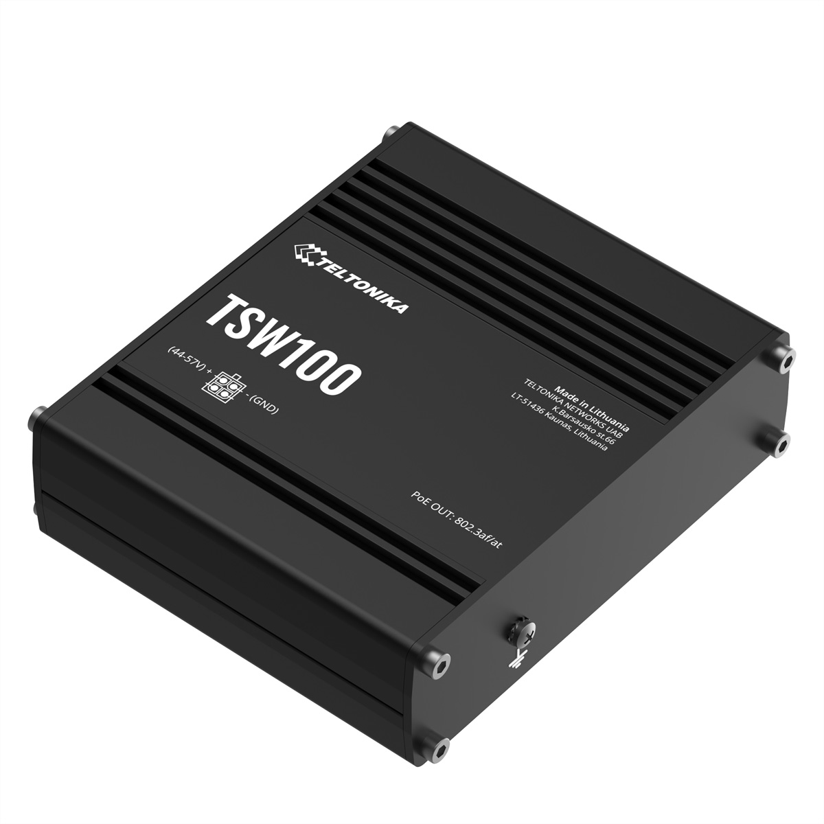 Teltonika TSW100 Industrial 5-Port Switch 4x PoE+