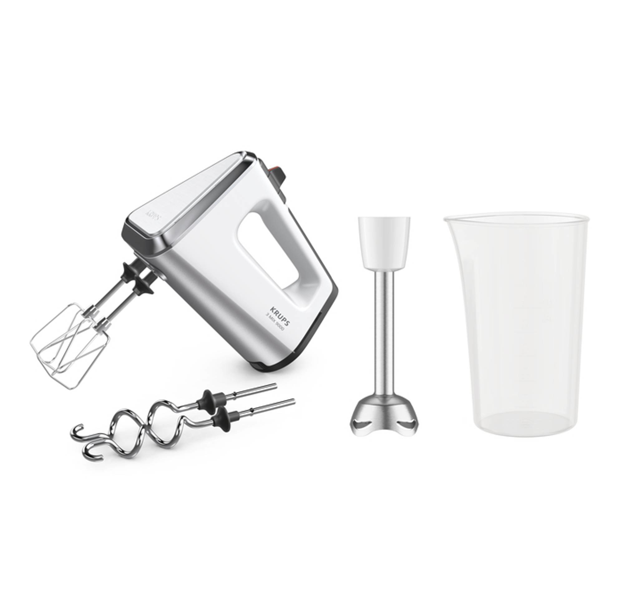 Krups GN9121 3 Mix 9000 Handmixer 750 Watt, weisssilber