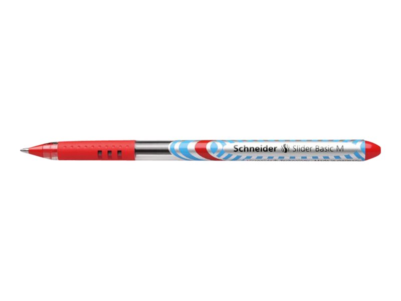 Schneider Kugelschreiber Slider Basic M rot/transparent, Schreibfarbe: rot, 10 St. Schneider Kugelschreiber Slider Basic M rot/transparent, Schreibfarbe: rot, 10 St.