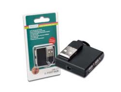 DIGITUS USB20 Hub 4port 4xUSB A Buchse 1xUSB B mini Buchse ohne Netzteil mit USB Anschlusskabel