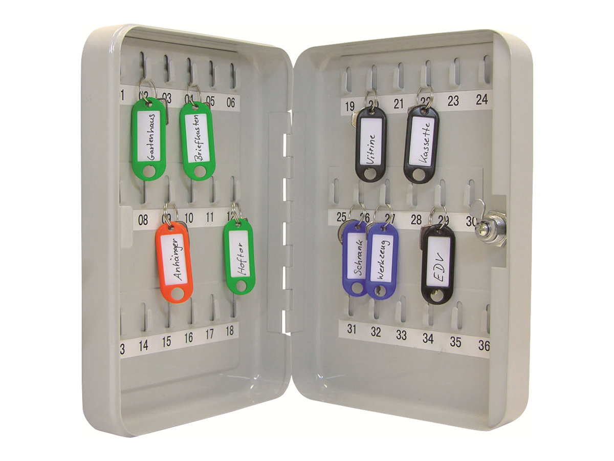 WEDO Schluesselkasten grau mit 36 Haken Sicherheitsschloss WEDO Schluesselkasten grau mit 36 Haken Sicherheitsschloss
