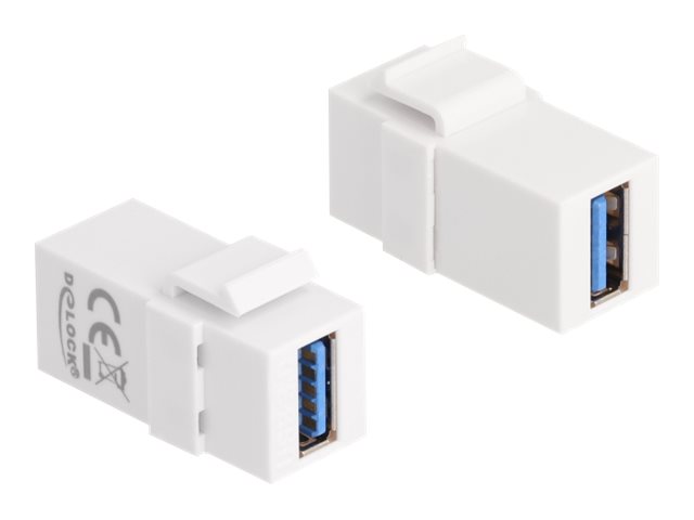 DELOCK Keystone Modul USB 3.0 A Buchse zu USB 3.0 A Buchse weiss 1:1