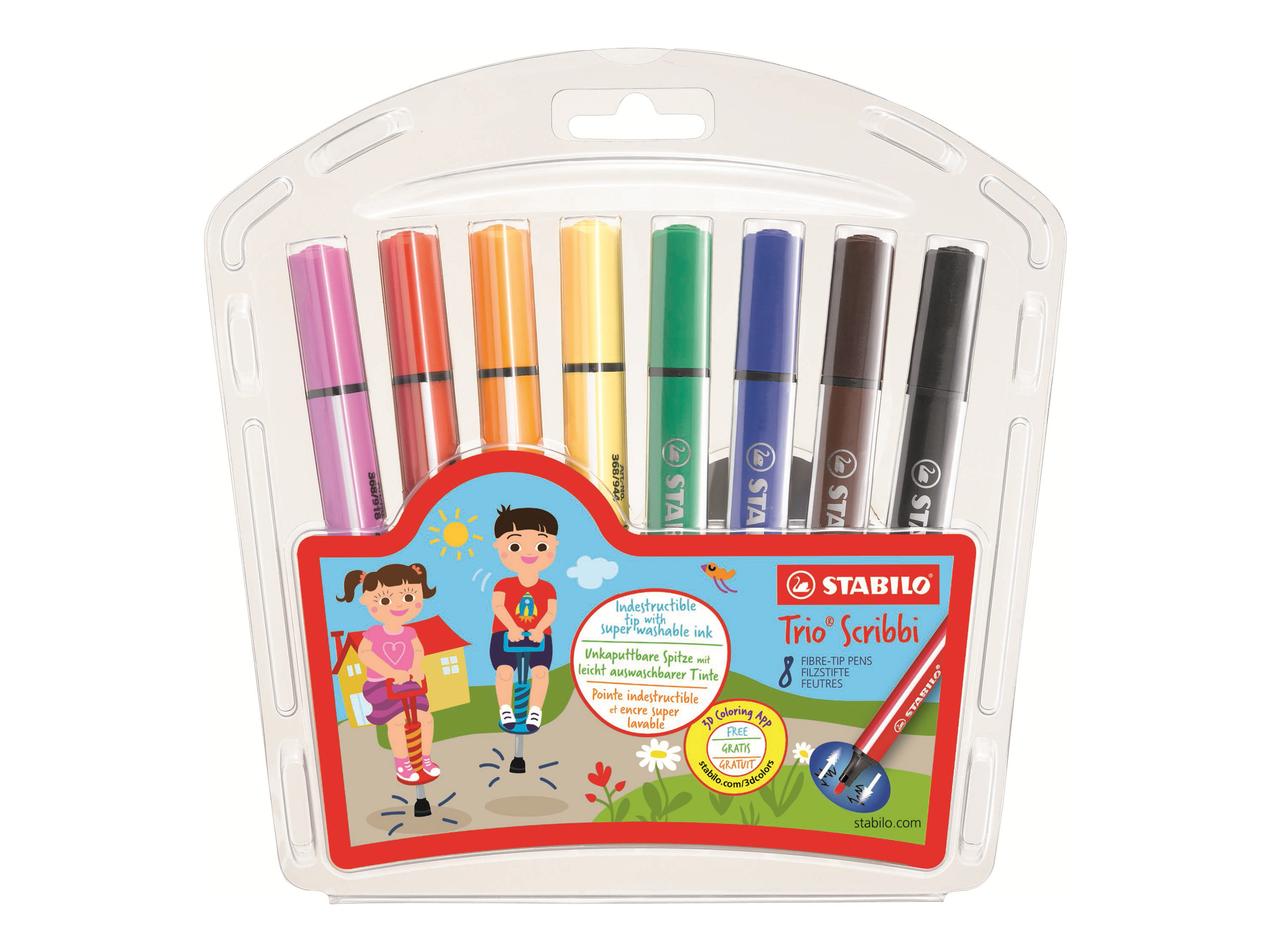 STABILO TrioÂ® Scribbi Filzstifte farbsortiert, 8 St.