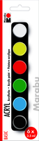 6 Marabu Basic Acrylfarben farbsortiert