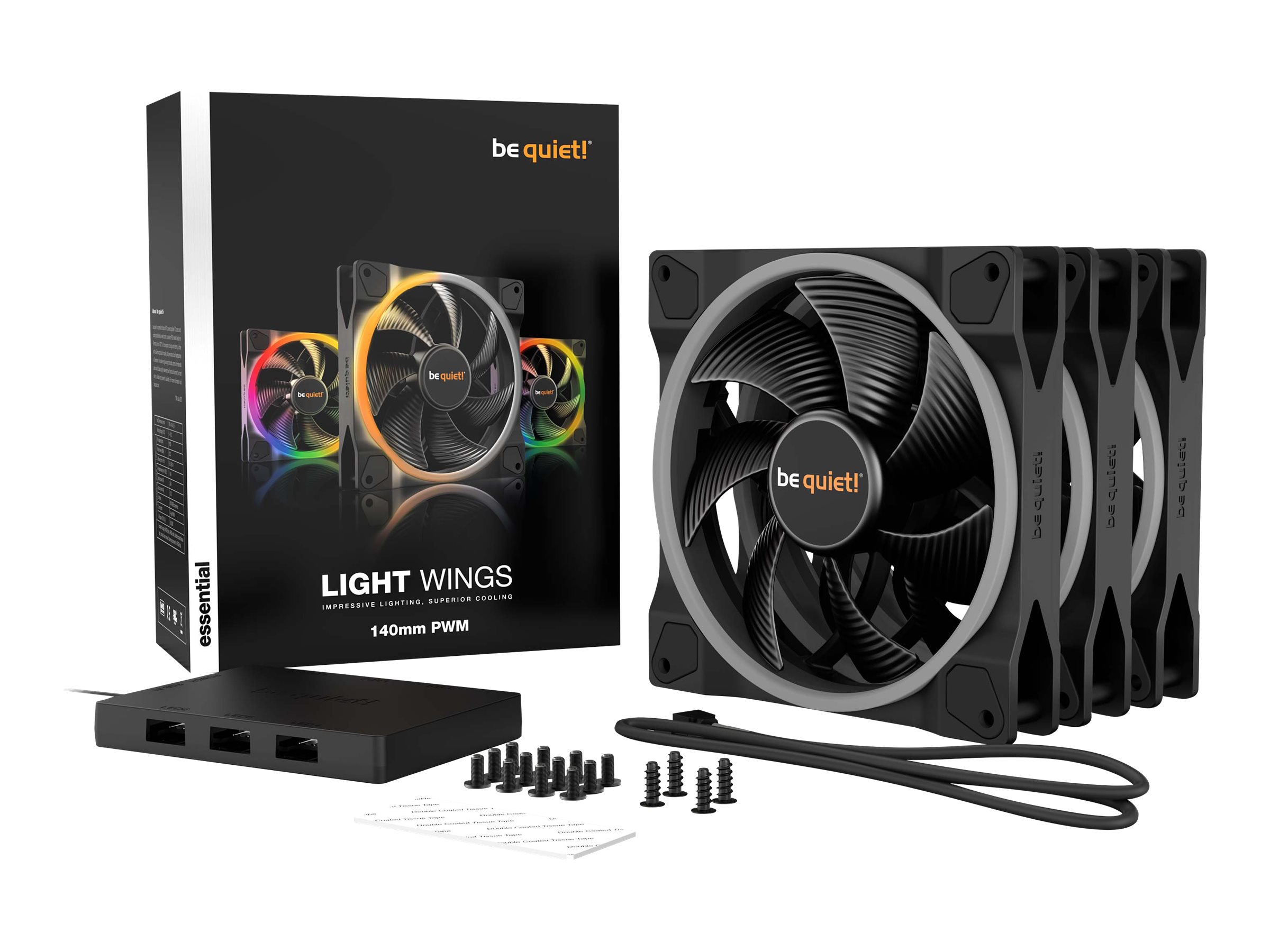 140mm be quiet LIGHT WINGS 140mm PWM ARGB TriplePack