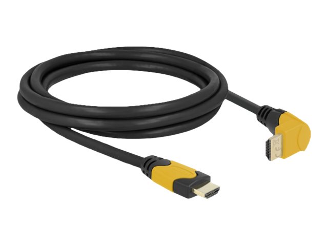 Delock High Speed HDMI Kabel Stecker gerade zu Stecker 90° oben gewinkelt 2 m