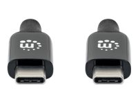 MANHATTAN USB 3.2 Gen 2 Aktives Typ-C Kabel USB-C Stecker 3m SuperSpeed+ USB 10 Gbit/s 60W / 3A vergoldete Kontakte schwarz